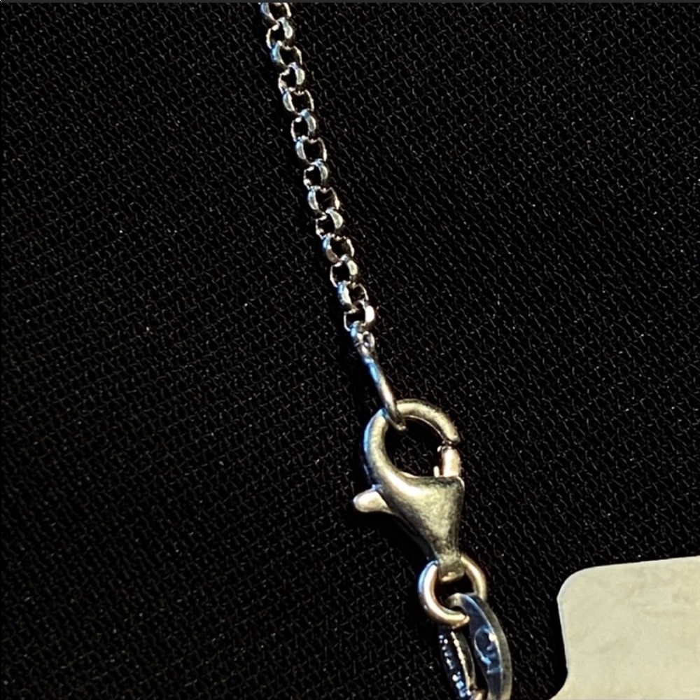 Sterling Silver Necklace 925 Italy 18” joined coiled circles rings NWT NEW - Picture 5 of 7